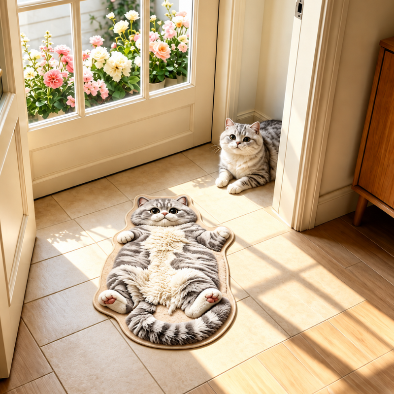 Chubby Tabby Cat Shaped Rug ๐ฑ๐ค