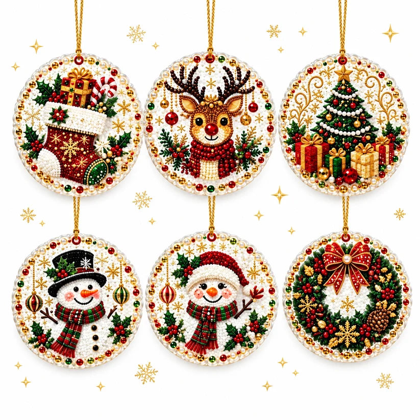 Christmas Craft Favorite — 6-Piece DIY Diamond Painting Ornament Kit