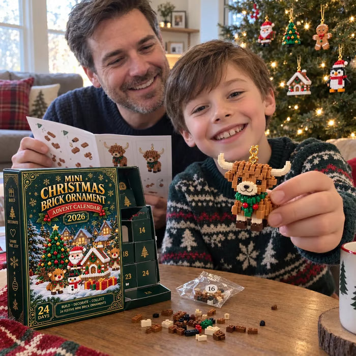 ⏳ Last day to save 49% – 🎄 24-Day Mini Christmas Ornament Advent Calendar | 24 unique festive buildable designs with hanging loops—perfect for decorating Christmas trees, wreaths, and holiday displays 🧱