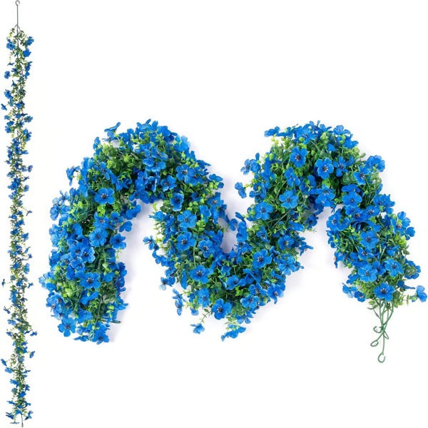 🌸 Artificial Violet Flower Garlands – 4 Pack 68" UV-Resistant Silk Flower Vines for Wedding Arch & Hanging Decor