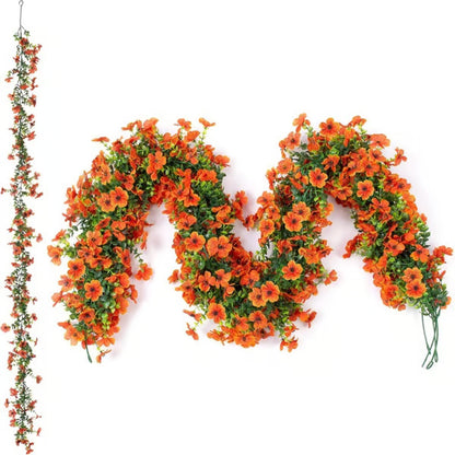 🌸 Artificial Violet Flower Garlands – 4 Pack 68" UV-Resistant Silk Flower Vines for Wedding Arch & Hanging Decor