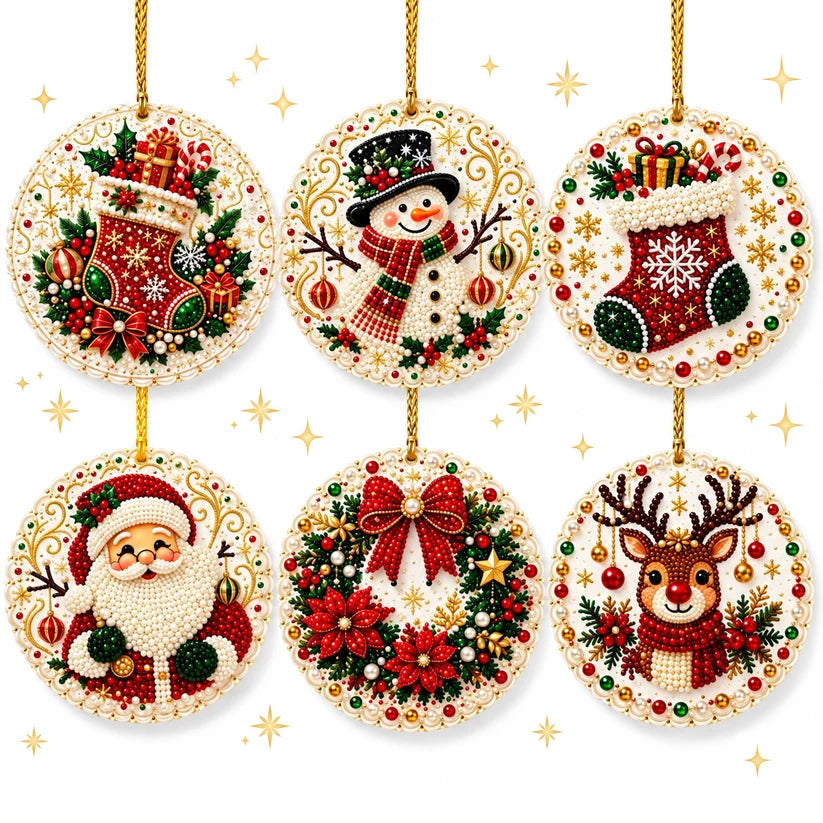 Christmas Craft Favorite — 6-Piece DIY Diamond Painting Ornament Kit