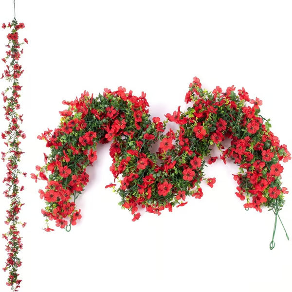 🌸 Artificial Violet Flower Garlands – 4 Pack 68" UV-Resistant Silk Flower Vines for Wedding Arch & Hanging Decor