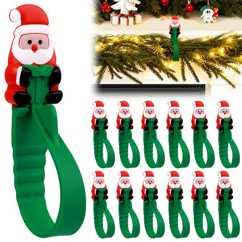 🎄🎅 Santa Claus Adhesive Hooks (12-Pack) — no drills, no nails, just peel, stick, and hang