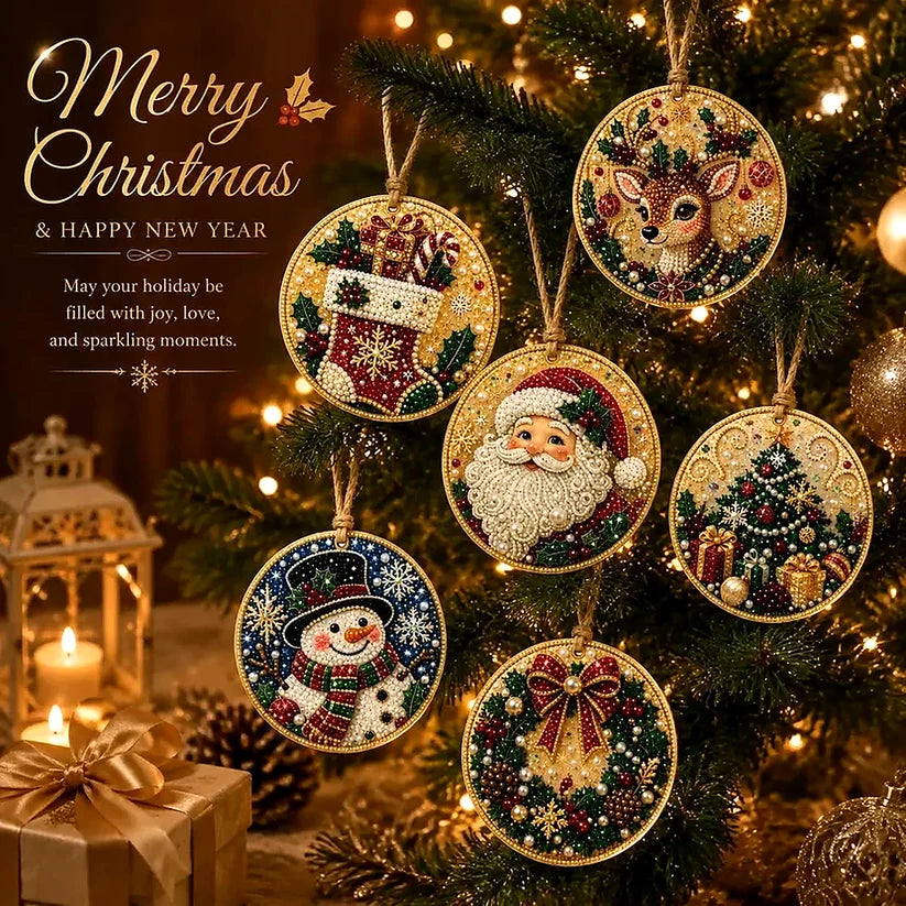 Christmas Craft Favorite — 6-Piece DIY Diamond Painting Ornament Kit