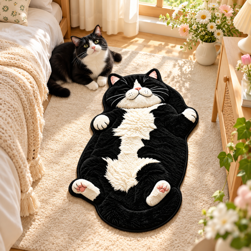 Chubby Tabby Cat Shaped Rug 🐱🤎