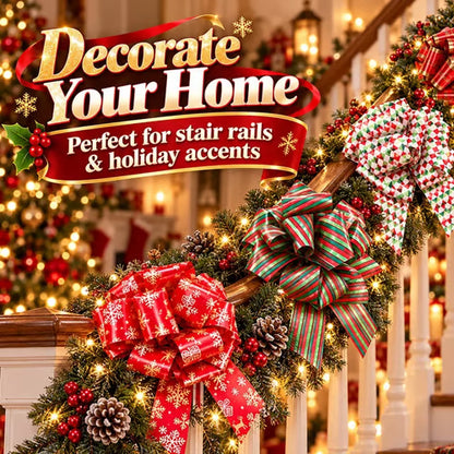 🎀Christmas Decorative Pull Bows--One Pull to a Full Bow, Festive Finishing Touch for Gifts🎁