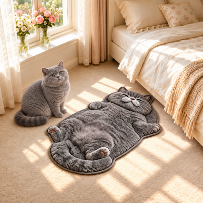 Chubby Tabby Cat Shaped Rug 🐱🤎