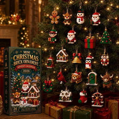 ⏳ Last day to save 49% – 🎄 24-Day Mini Christmas Ornament Advent Calendar | 24 unique festive buildable designs with hanging loops—perfect for decorating Christmas trees, wreaths, and holiday displays 🧱