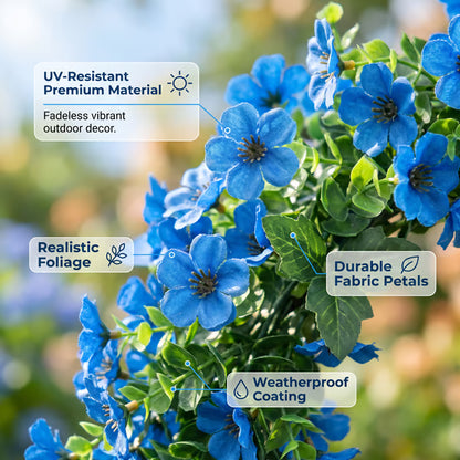 🌸 Artificial Violet Flower Garlands – 4 Pack 68" UV-Resistant Silk Flower Vines for Wedding Arch & Hanging Decor