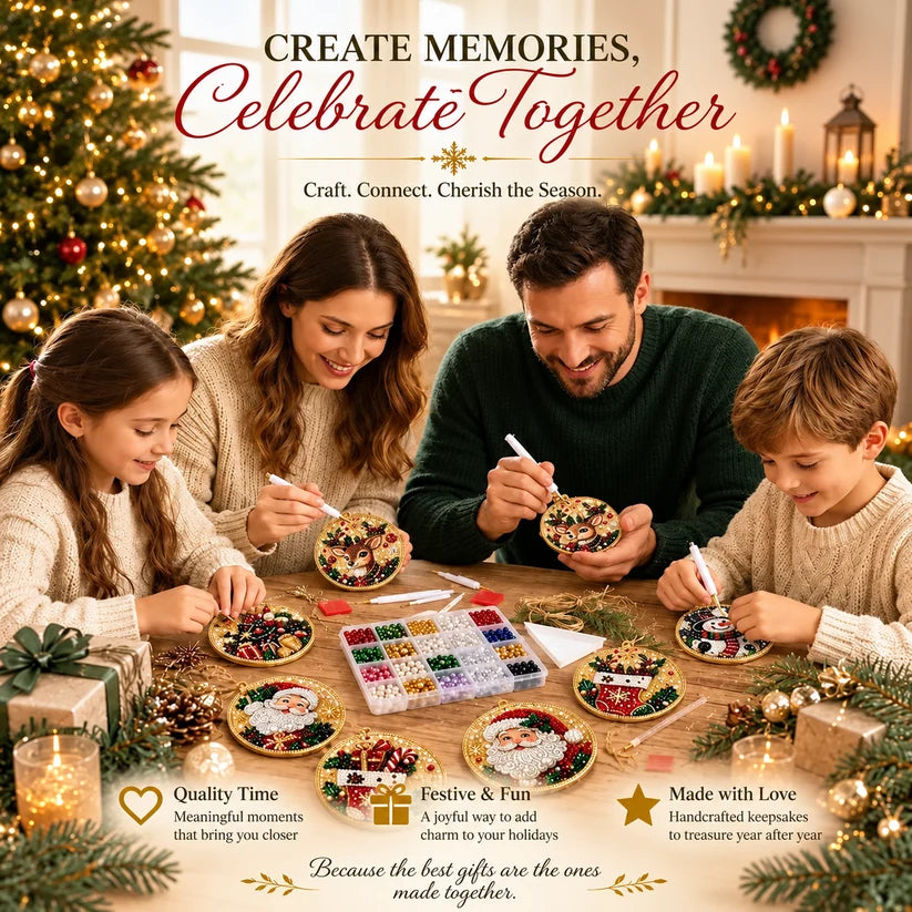 Christmas Craft Favorite — 6-Piece DIY Diamond Painting Ornament Kit
