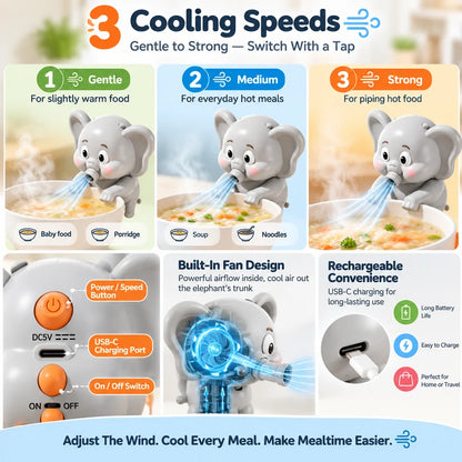 🐘 Hands-Free Food Cooling Fan