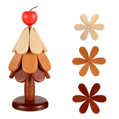 🌲Natural Wooden Tree Trivets for Hot Dishes