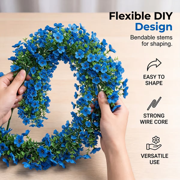 🌸 Artificial Violet Flower Garlands – 4 Pack 68" UV-Resistant Silk Flower Vines for Wedding Arch & Hanging Decor