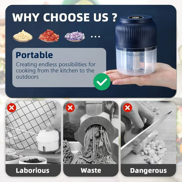 🥗⚡️Mini Electric Food Chopper -Fast Kitchen Grinder