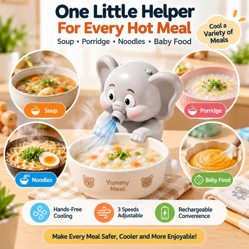 🐘 Hands-Free Food Cooling Fan