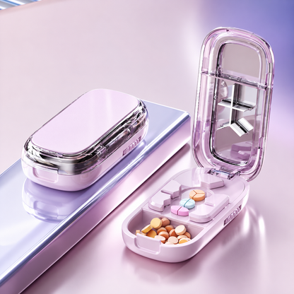 💊 3-Way Adjustable Pill Cutter & Organizer – Split Tablets into 1/2, 1/3 or 1/4