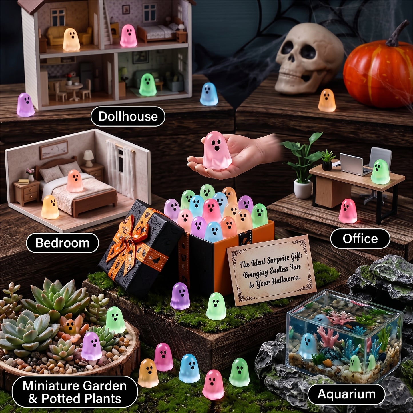 🎃 Must-Have Halloween Decor – 30pcs Cute Mini Ghost Figures 👻