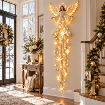 ✨Last Day 49% OFF✨ Angel Blessing Starfall Wall Light – Heavenly Christmas Wall Decor